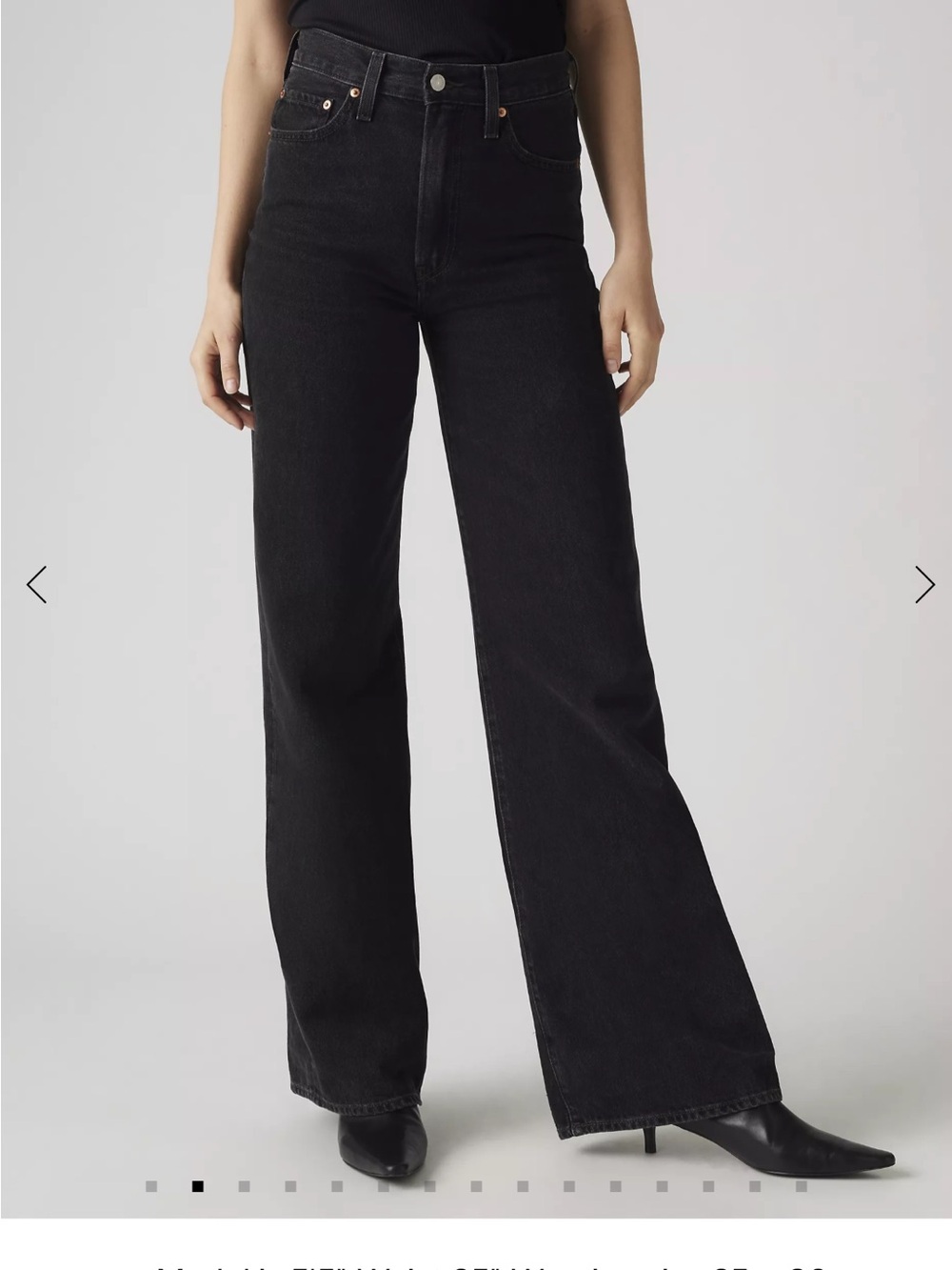Levis High-Rise Wide Leg Jeans - Black - Picture 2 of 3